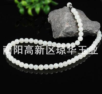 【廠家新疆和田玉項(xiàng)鏈 青海料白玉女款項(xiàng)鏈 玉石珠鏈】?jī)r(jià)格_廠家_圖片 -